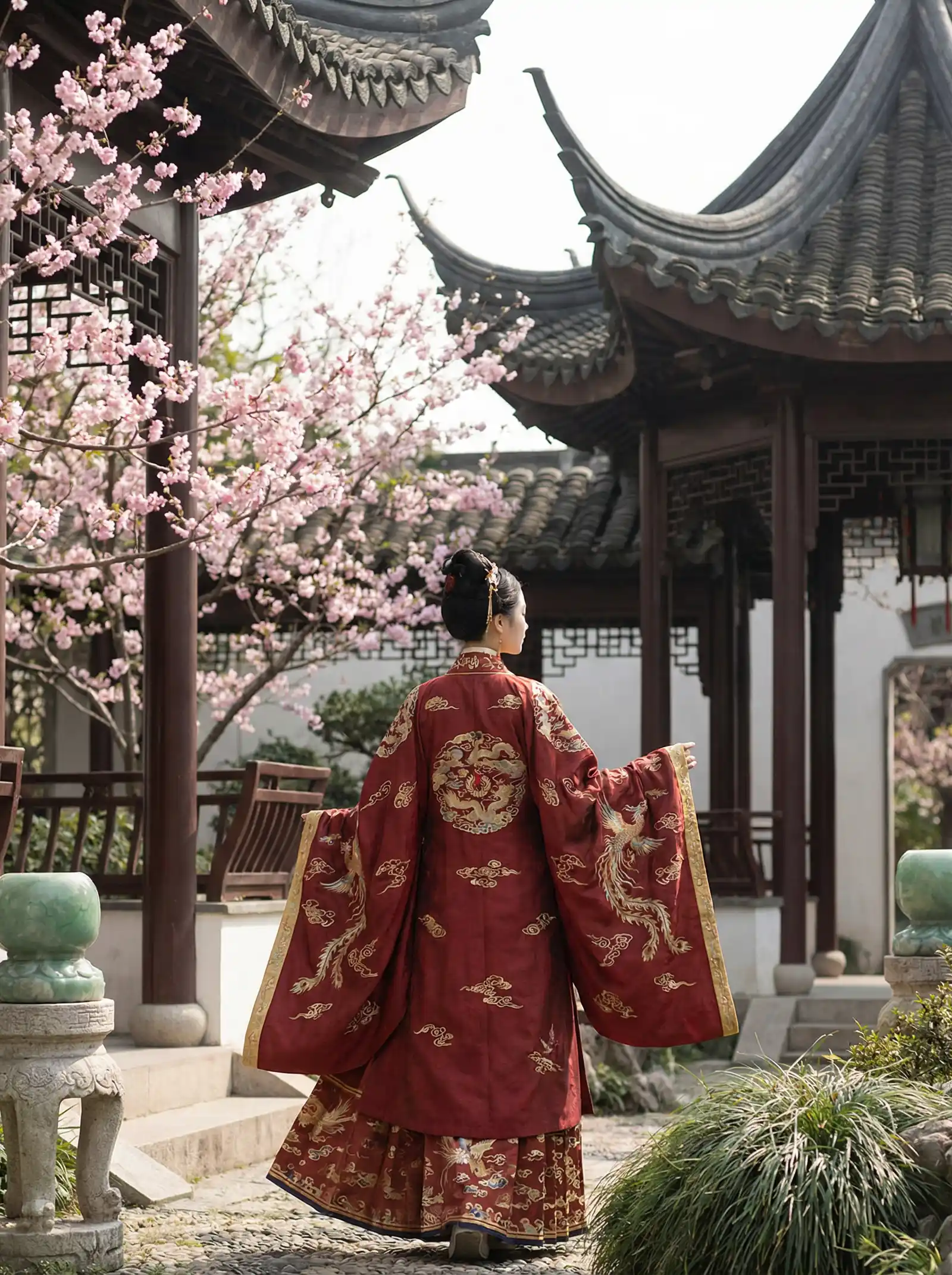 扫黑风暴2021在线观看 明制汉服红色凤凰刺绣